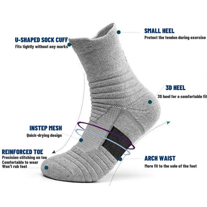 Moisture-wicking crew socks for sports and cycling