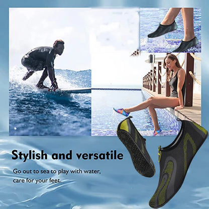 Slip-on aqua socks for swimming and beach sports
