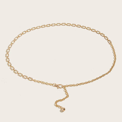 Women’s Rhinestone Waist Belt – Slim Metal Bling Chain