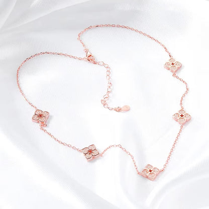 Floral Moissanite Choker – 925 Silver, Elegant Neck Chain