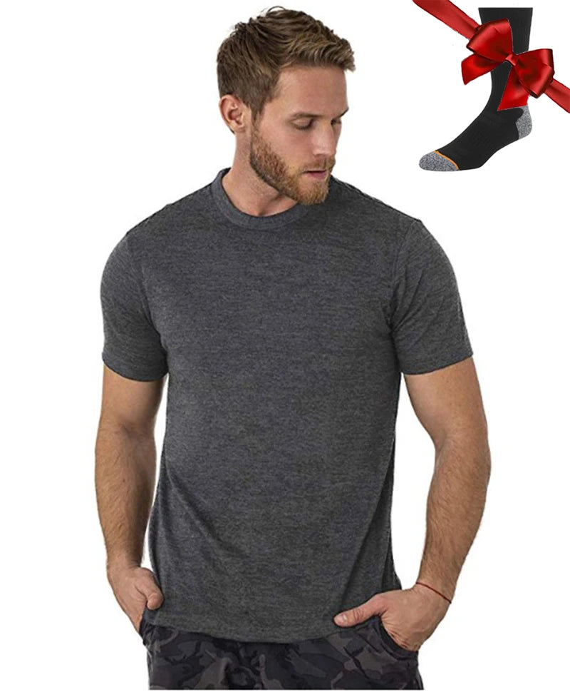 Men’s 100% superfine merino wool base-layer T-shirt