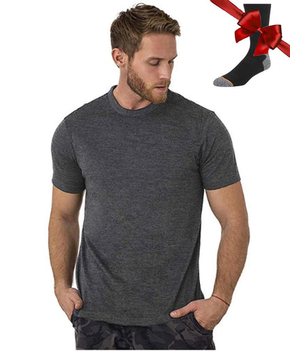 Men’s 100% superfine merino wool base-layer T-shirt