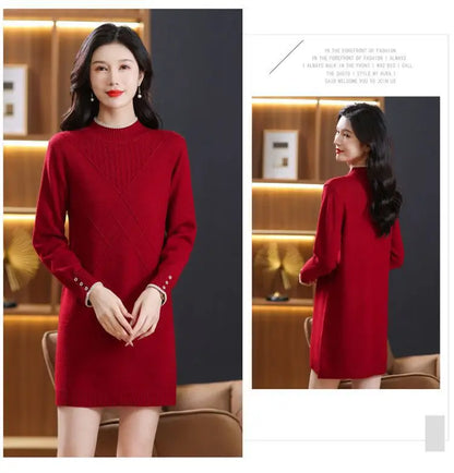 Women’s long-sleeve turtleneck knit sweater