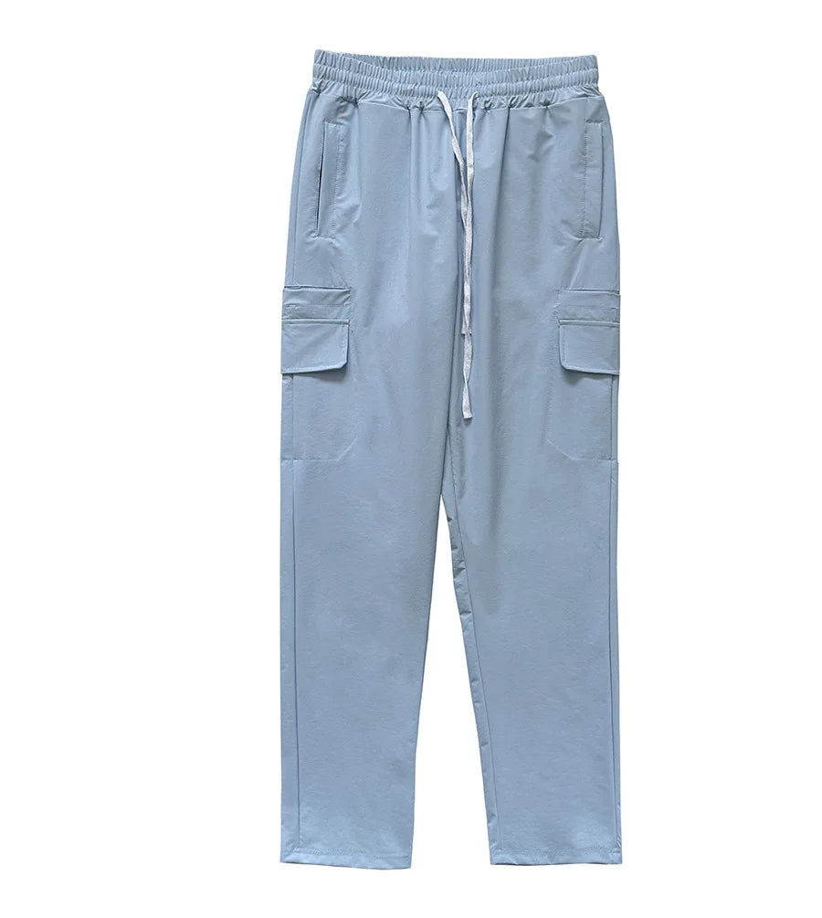 Trendy loose-fit drop-crotch casual trousers