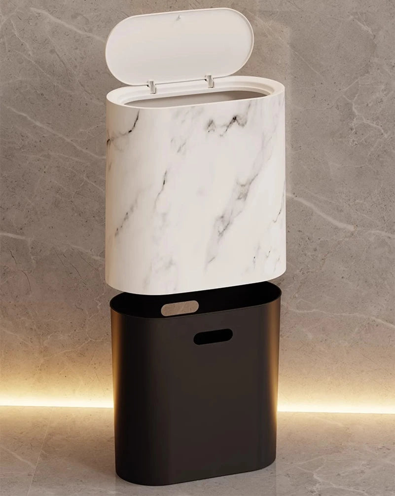 Versatile covered trash bin—perfect for home bathrooms, kitchens, or guest rooms