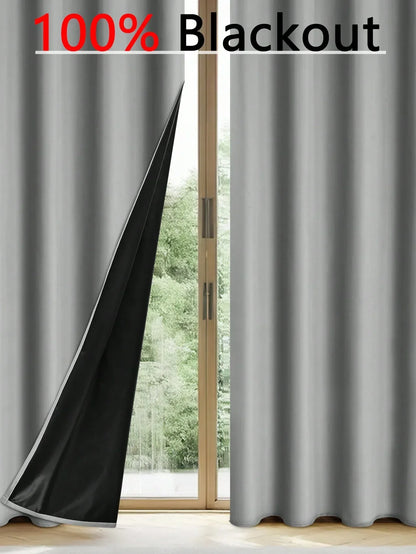 Privacy Drapes for Bedroom, Living Room,100% Blackout Curtains with Grommets.