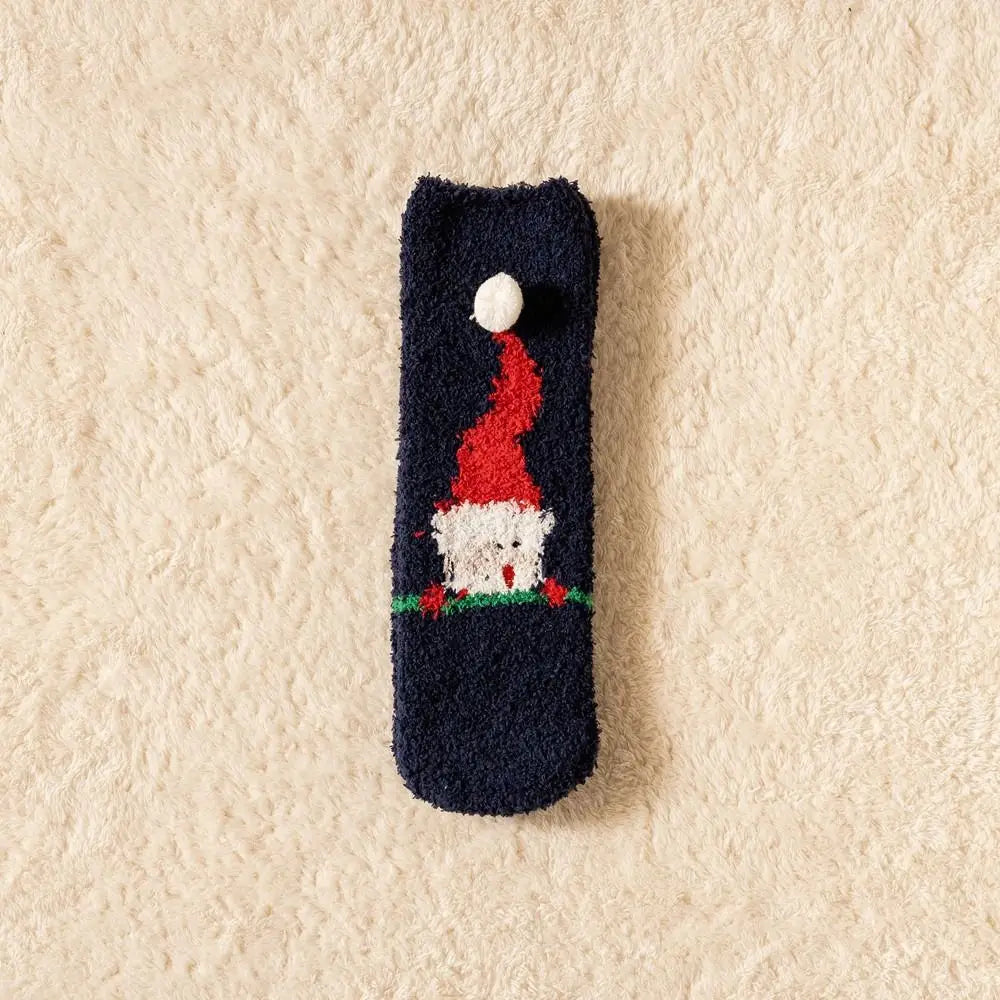 Cute Santa & Elk Socks – Thick Cozy Floor & Sleep Socks