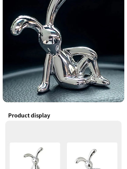 Adorable double rabbit ornaments for tabletop or shelf display