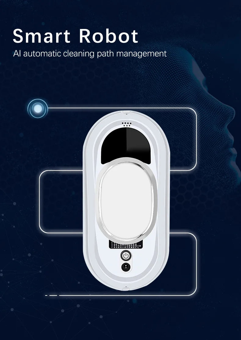 Remote-controlled smart glass cleaner robot—effortless, automated window cleaning for home