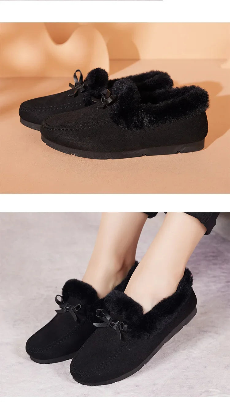Plush Flat Shoes – Stylish Women’s Winter Casual Footwear