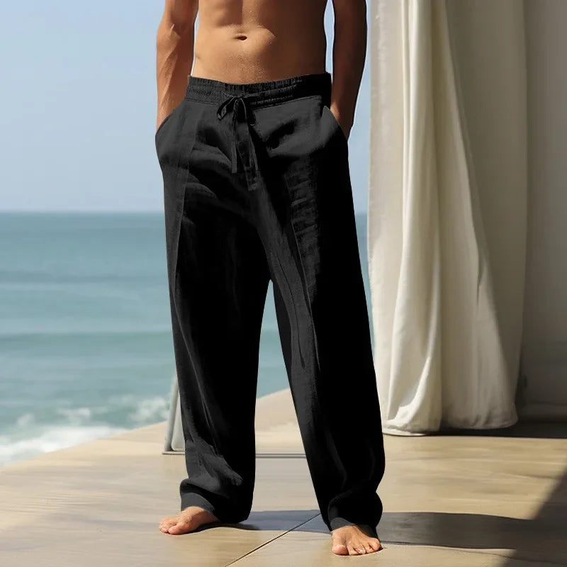 Men’s cotton-linen loose casual pants