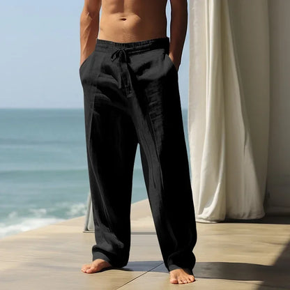 Men’s cotton-linen loose casual pants