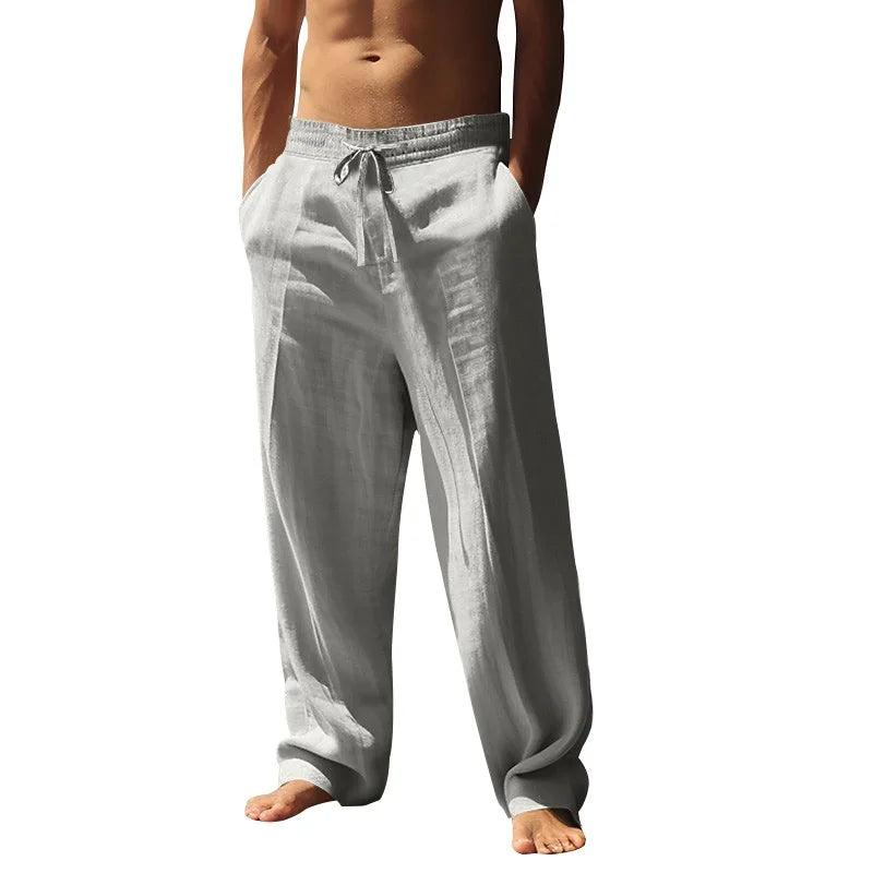 Men’s cotton-linen loose casual pants