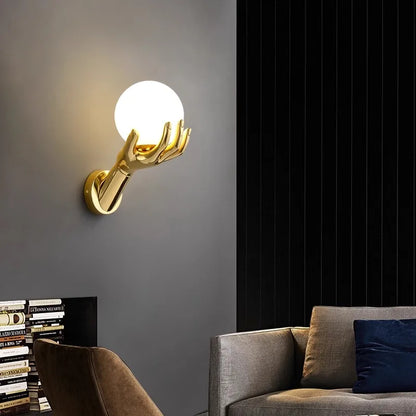 Creative resin and glass bedside wall light for stylish décor
