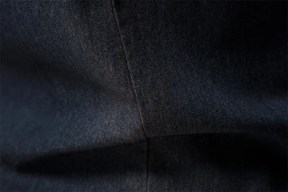 Men's casual solid - color long - sleeve denim shirt