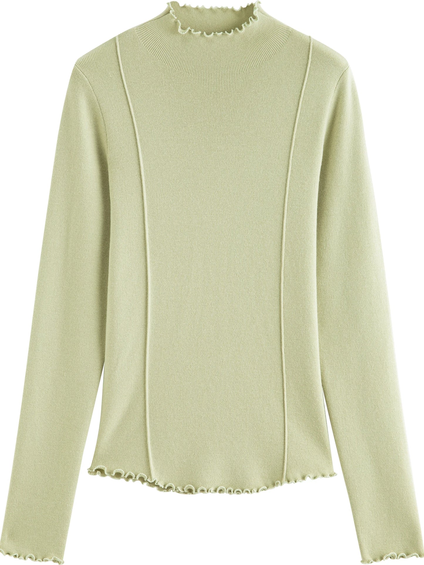 Women’s petite half-high collar embroidered knit sweater