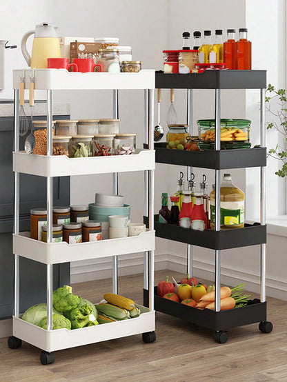 Movable slim storage rack for versatile home organization
