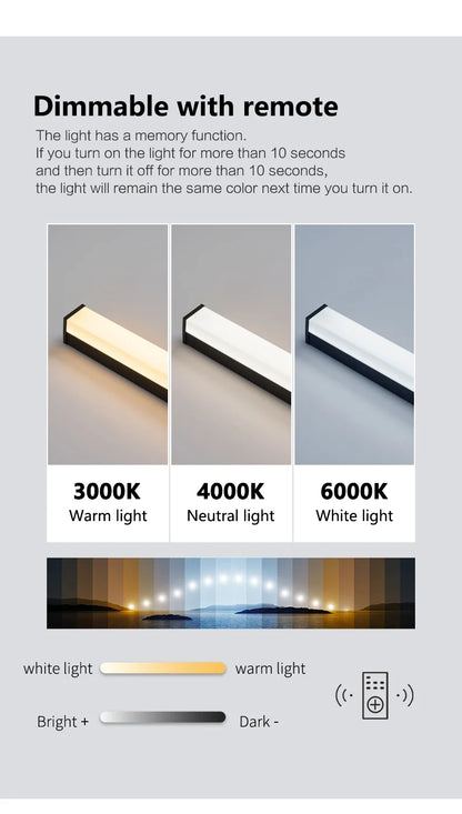 Weatherproof modern LED wall sconce for outdoor spaces, IP65, long-strip style