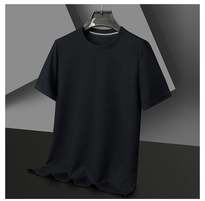 Men’s summer waffle round-neck T-shirt