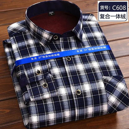 Men’s winter plaid shirt—soft, thick, and ideal for cold weather