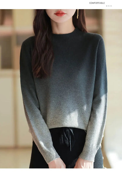 Women’s thick fine wool gradient sweater