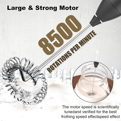 Portable milk frother and eggbeater with rechargeable design