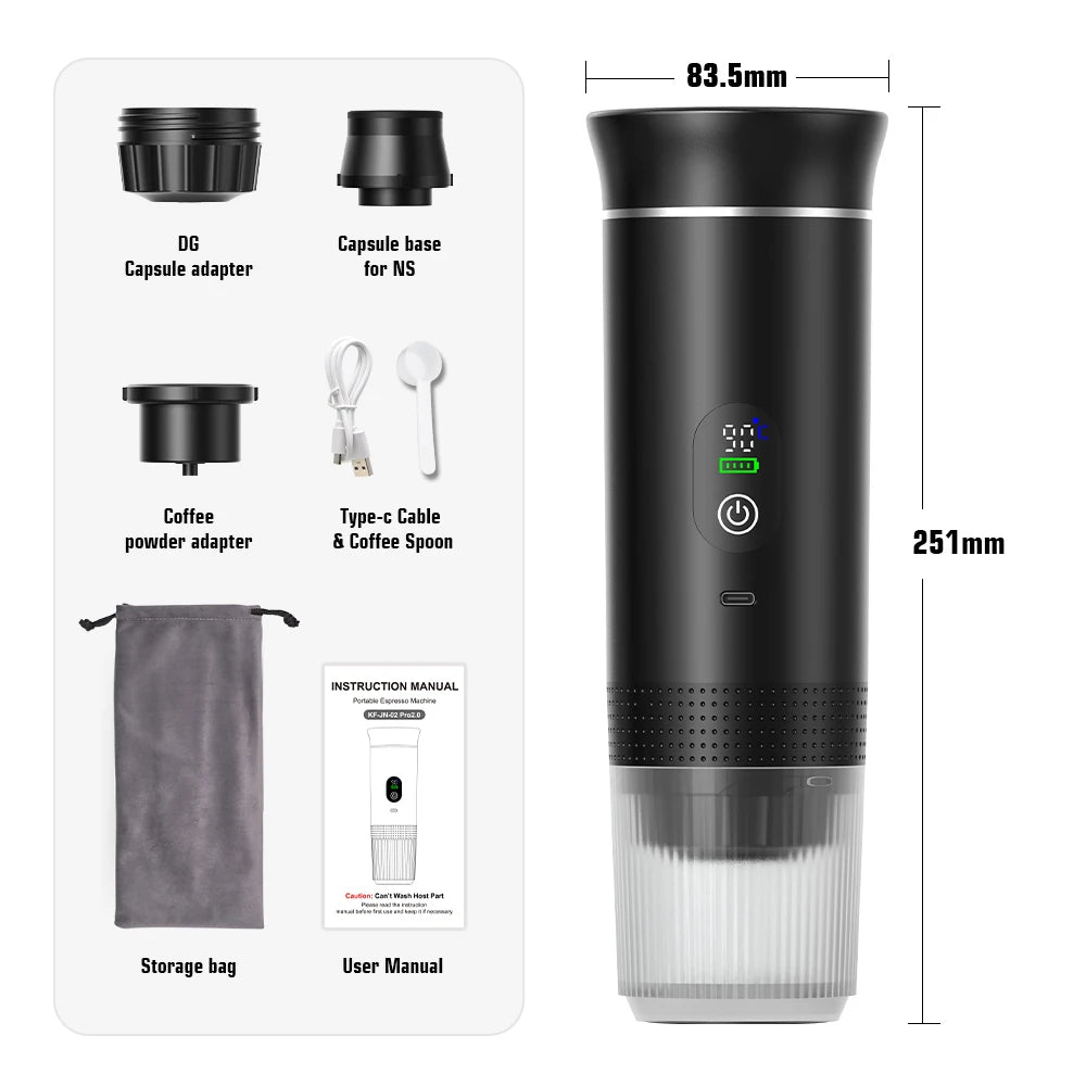 Electric handheld espresso maker—perfect for on-the-go brewing