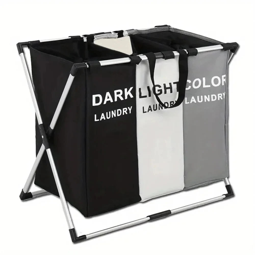 Multi-grid laundry hamper for neat and easy clothes sorting