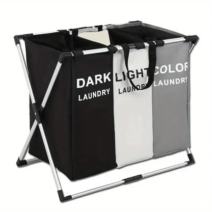 Multi-grid laundry hamper for neat and easy clothes sorting