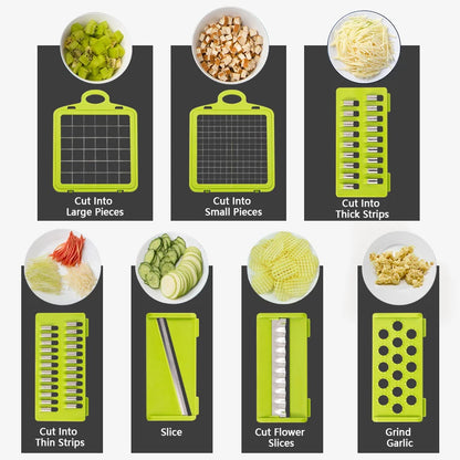 14/16-in-1 multifunctional veggie chopper and slicer
