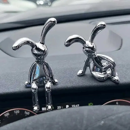 Adorable double rabbit ornaments for tabletop or shelf display