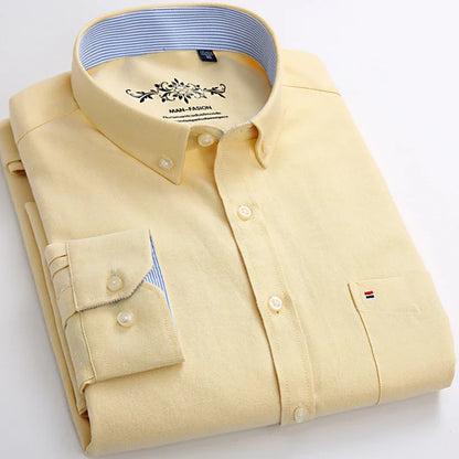 Men’s 100% cotton plaid shirt, stylish slim design for office or casual