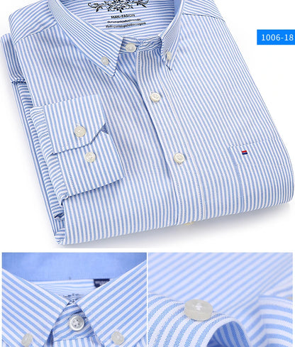 Men’s 100% cotton plaid shirt, stylish slim design for office or casual