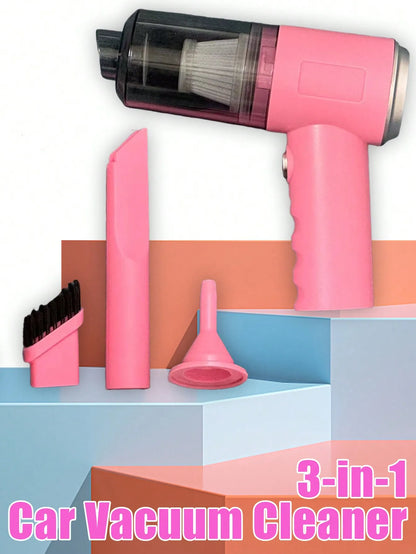 Compact handheld vacuum with suction, blow, and brush functions