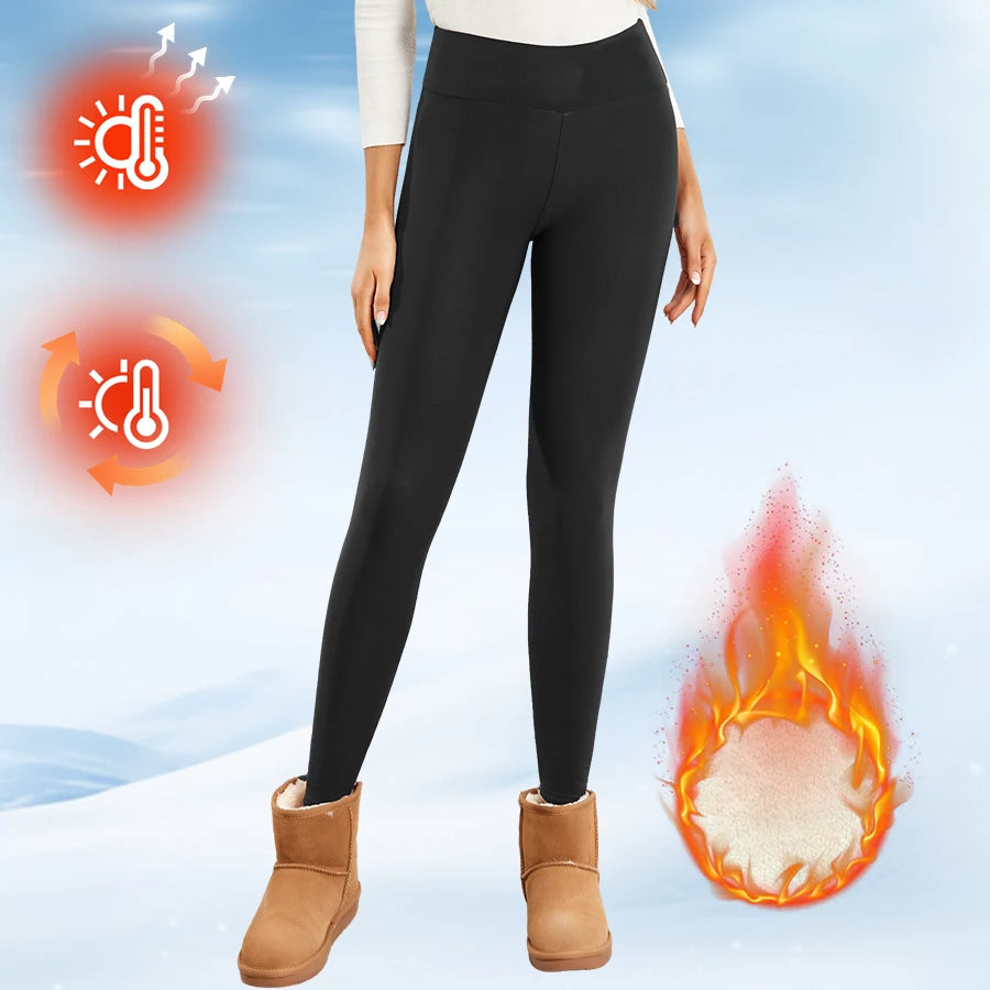 Women’s high-waist fleece leggings, winter warm