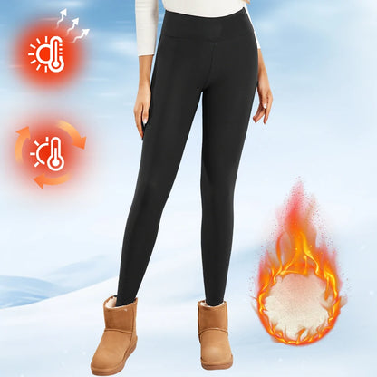 Women’s high-waist fleece leggings, winter warm