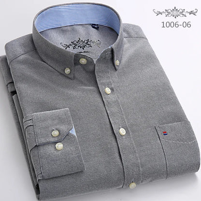 Men’s 100% cotton plaid shirt, stylish slim design for office or casual