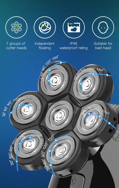 5-in-1 electric shaver with 7D floating head—smooth and easy