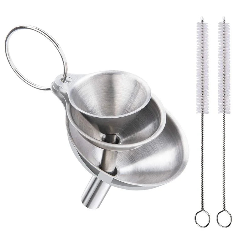 Small funnels for essential oils, liquids, and powders
