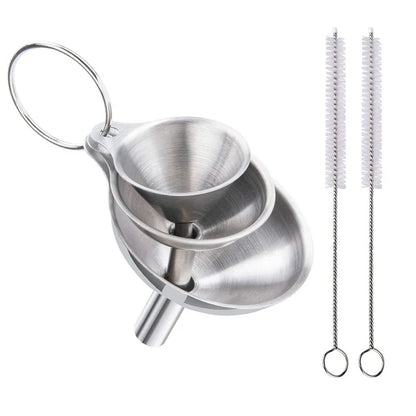 Small funnels for essential oils, liquids, and powders