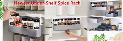 Space-saving spice storage rack for kitchen