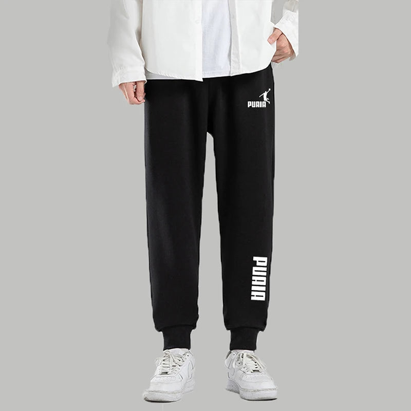 Men’s printed joggers, loose fit, autumn/winter streetwear
