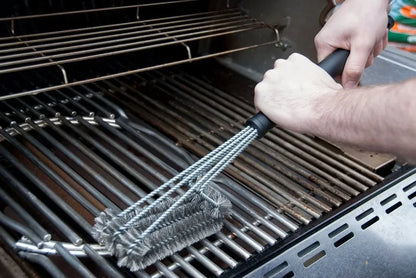 BBQ grill cleaning brush with stainless steel bristles