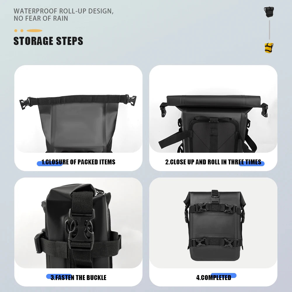 Compact protective bag for motorcycle maintenance gear