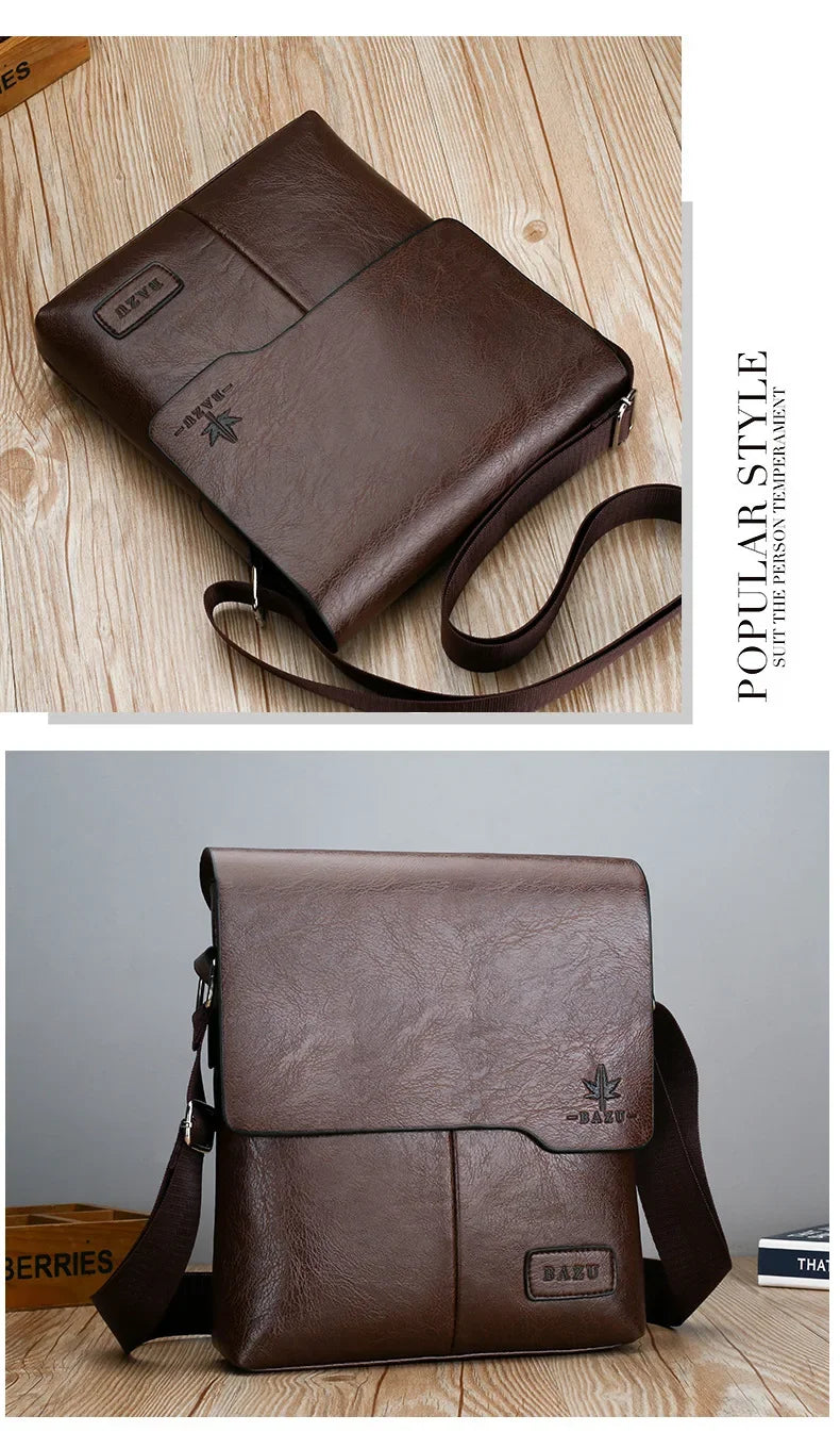 Durable premium leather side bag for men