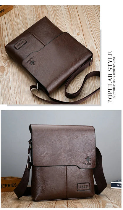 Durable premium leather side bag for men