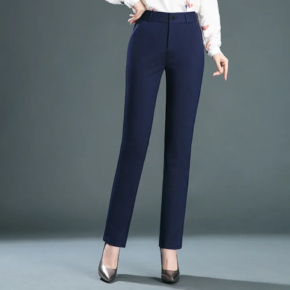 Women’s high-waist stretch casual trousers