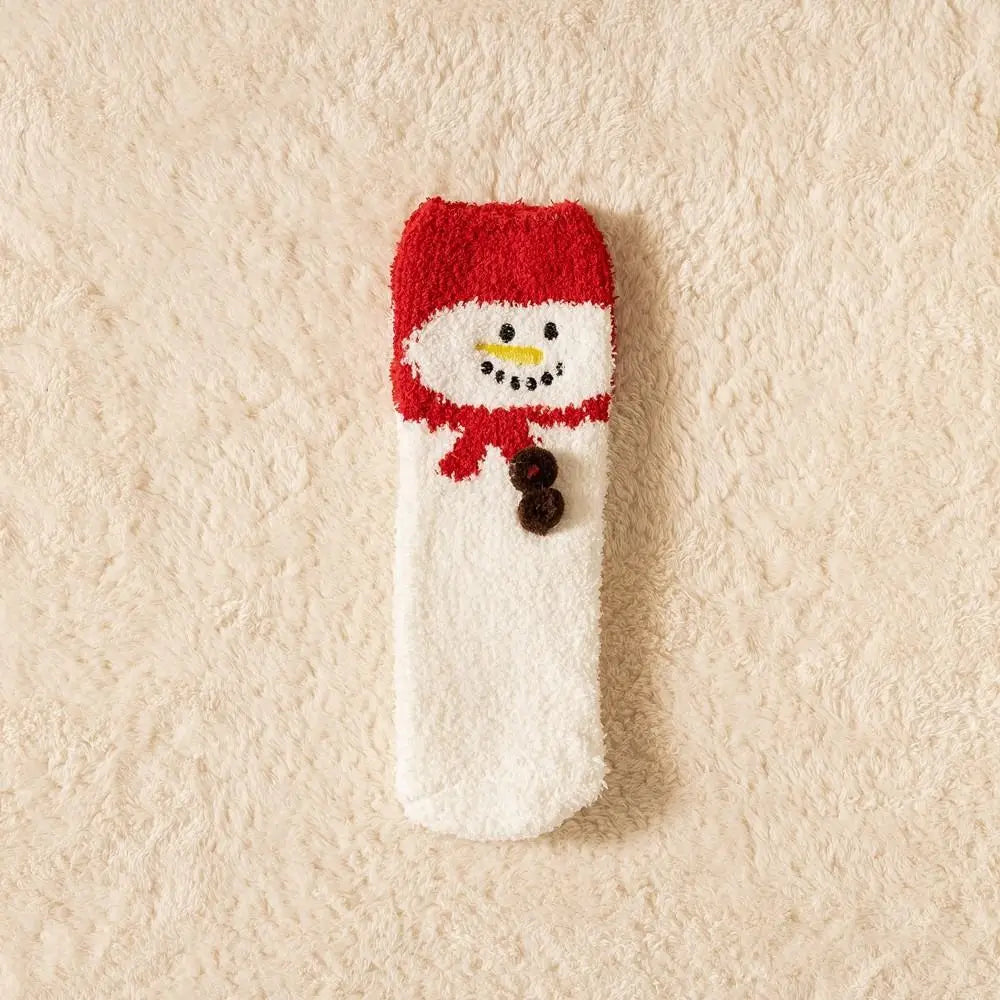 Cute Santa & Elk Socks – Thick Cozy Floor & Sleep Socks