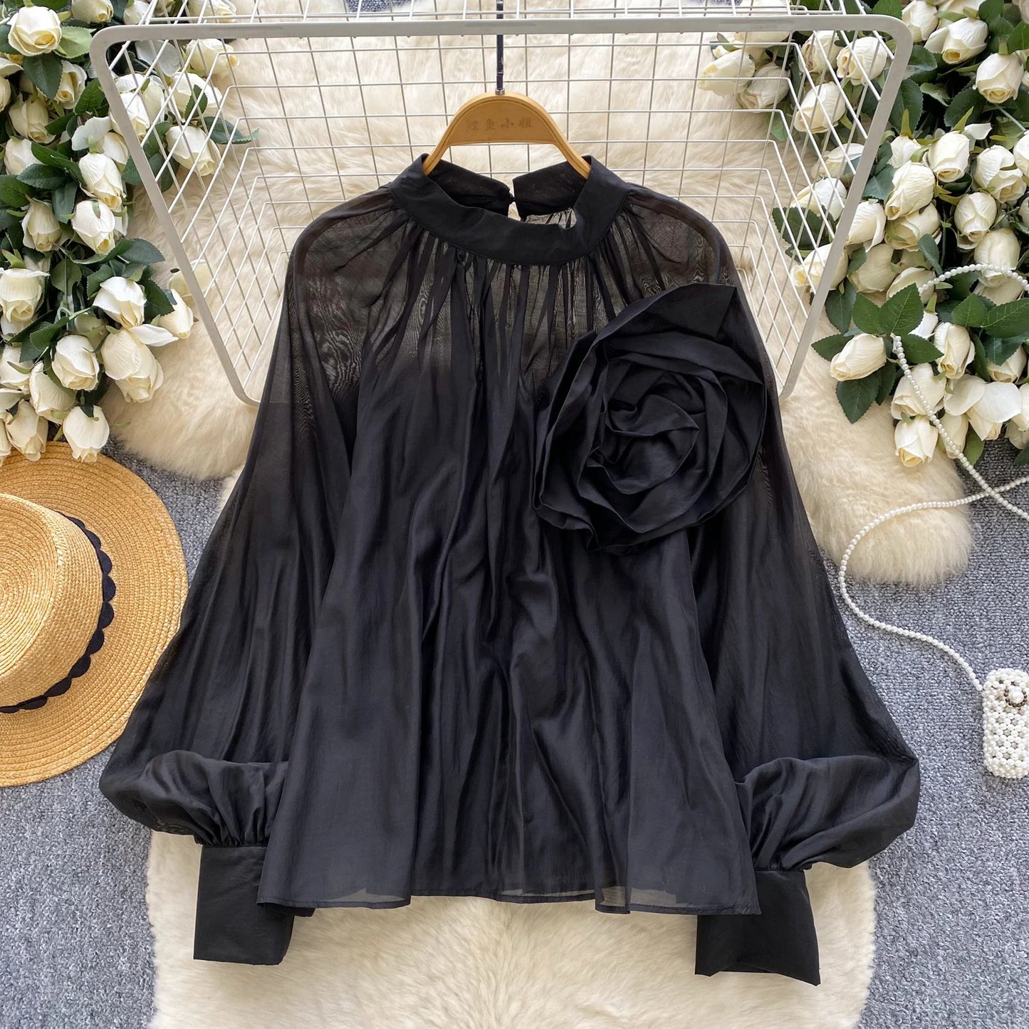 Elegant solid-color women’s blouse for everyday wear
