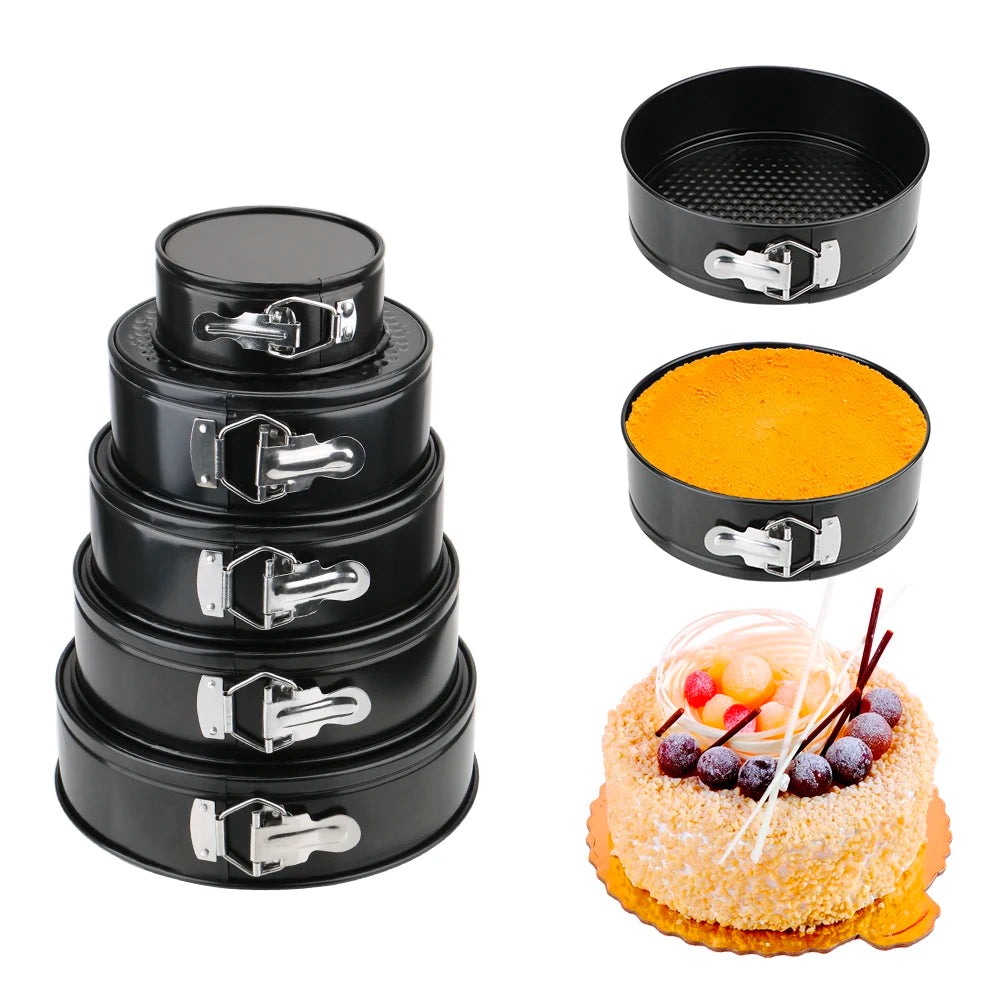 Removable-bottom round cake pan—non-stick carbon steel bakeware